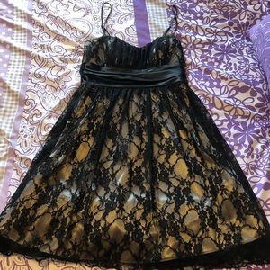 Black and Tan Lace Dress